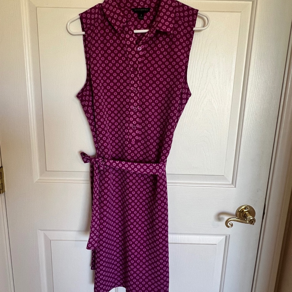 Self tie waist purple light weight dress